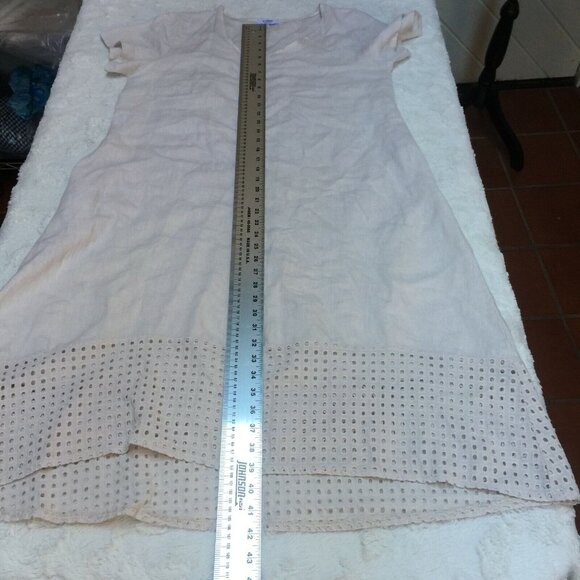 Rosemarine Made in Italy Womens Scoop Neck Short Sleeve Midi Dress Cutout Hem - Picture 8 of 9